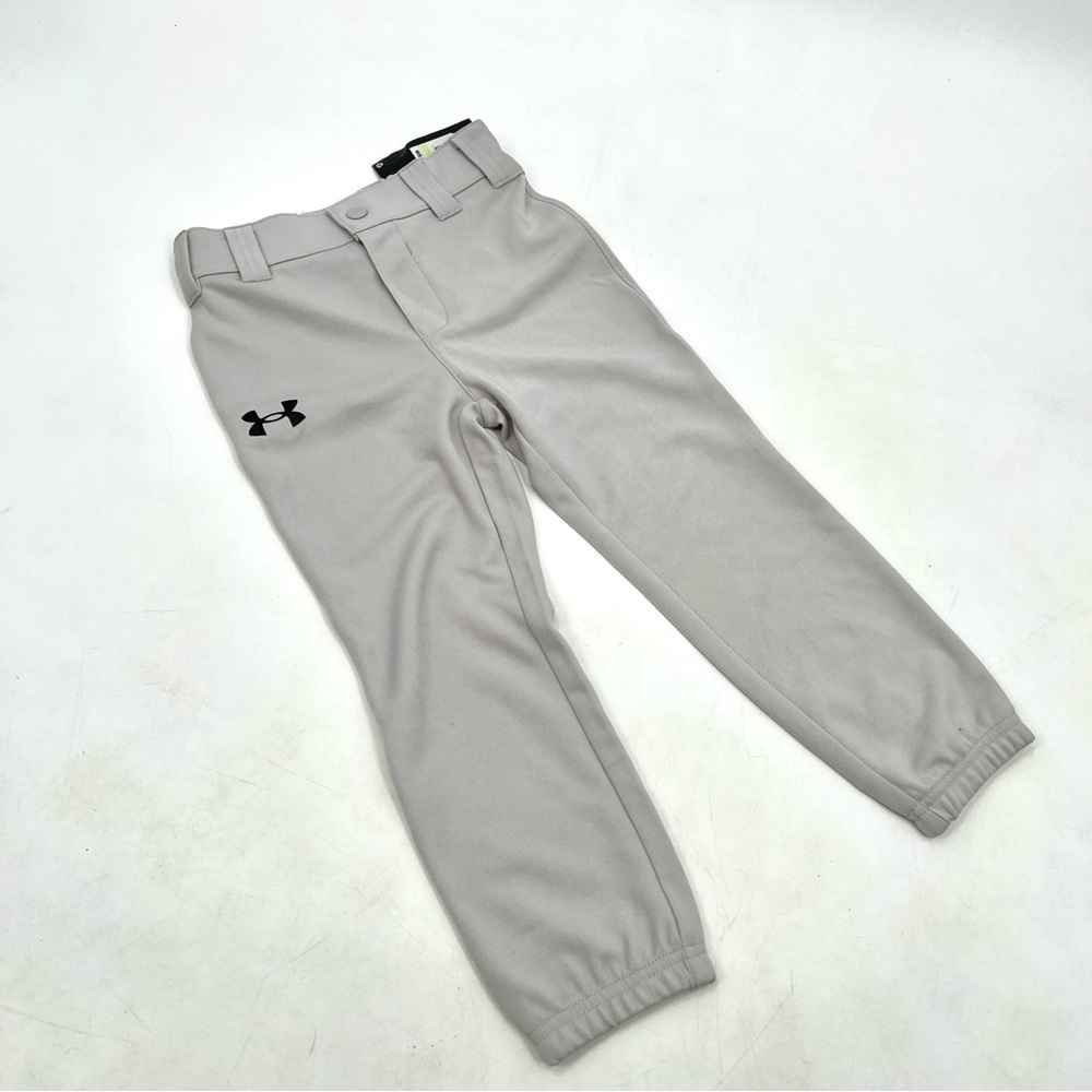 NWT UNDER ARMOUR Light Gray Gender Neutral Softball / Baseball Bottoms Size 4